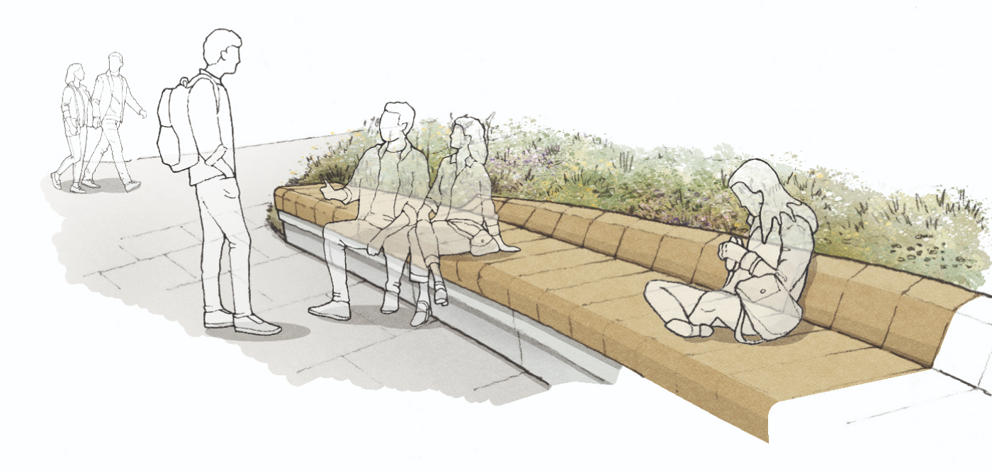 Indicative sketch of modular benching